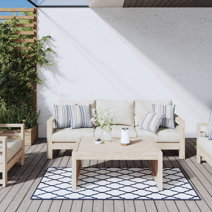Venkovní Koberec Hnědý A Bílý Oboustranný Design