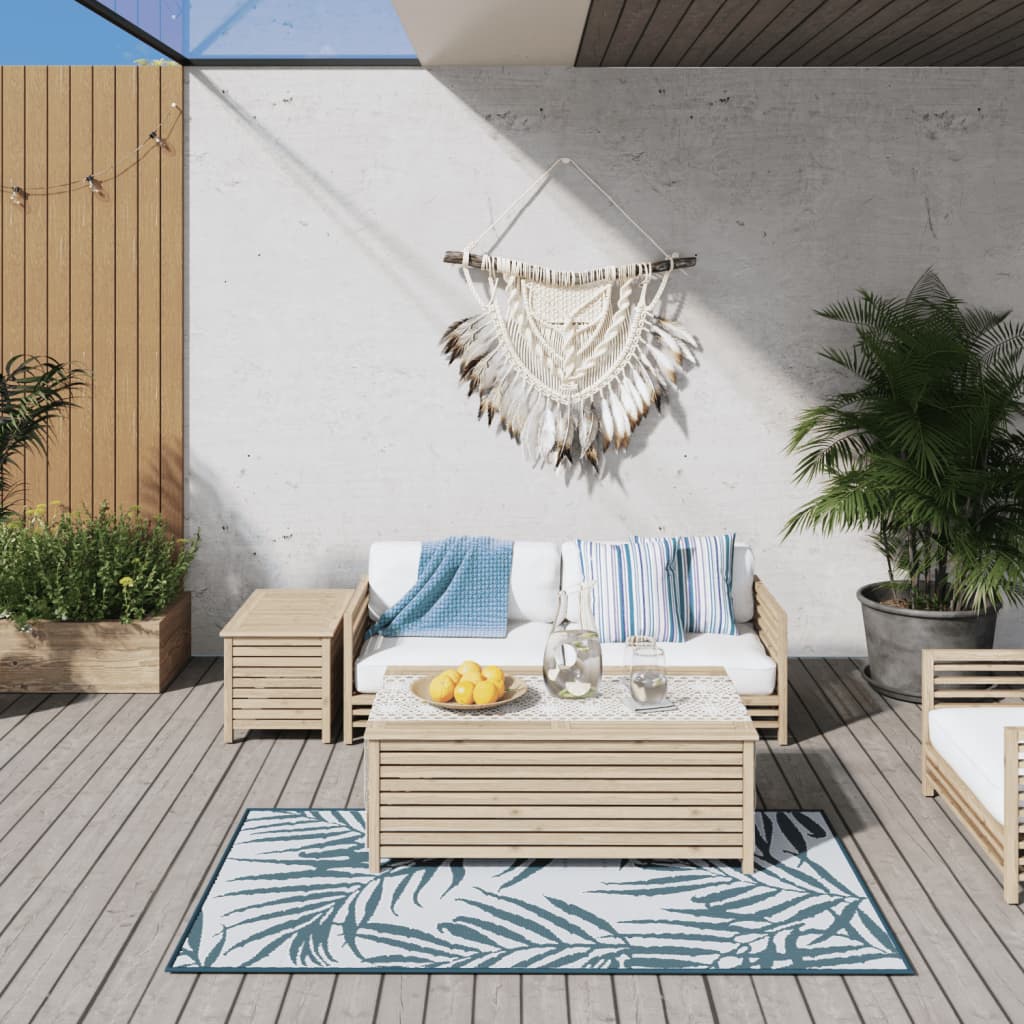 Venkovní Koberec Hnědý A Bílý Oboustranný Design