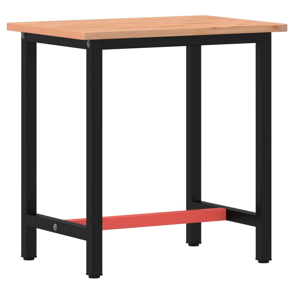 Pracovní Stůl 80 X 55 X 81,5 Cm Masivní Bukové Dřevo A Kov