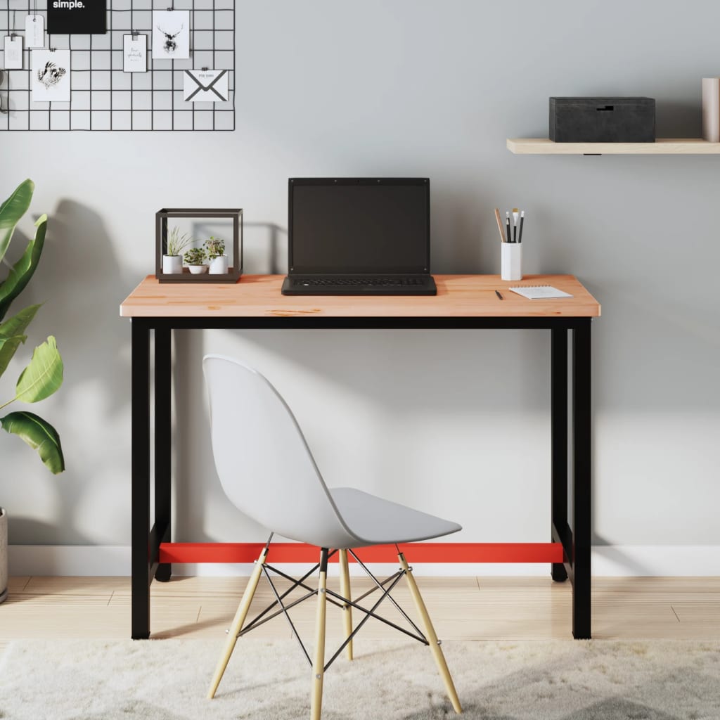 Pracovní Stůl 180 X 55 X 81,5 Cm Masivní Bukové Dřevo A Kov