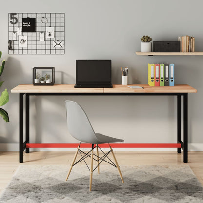 Pracovní Stůl 180 X 55 X 81,5 Cm Masivní Bukové Dřevo A Kov