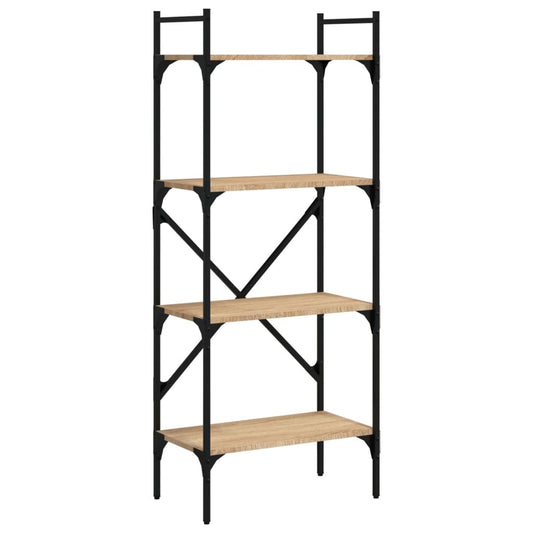 Knihovna Se 4 Policemi 56 X 31,5 X 138,5 Cm Kompozit