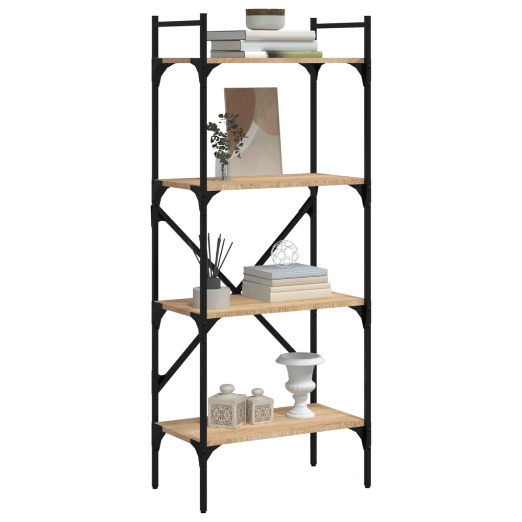 Knihovna Se 4 Policemi 56 X 31,5 X 138,5 Cm Kompozit