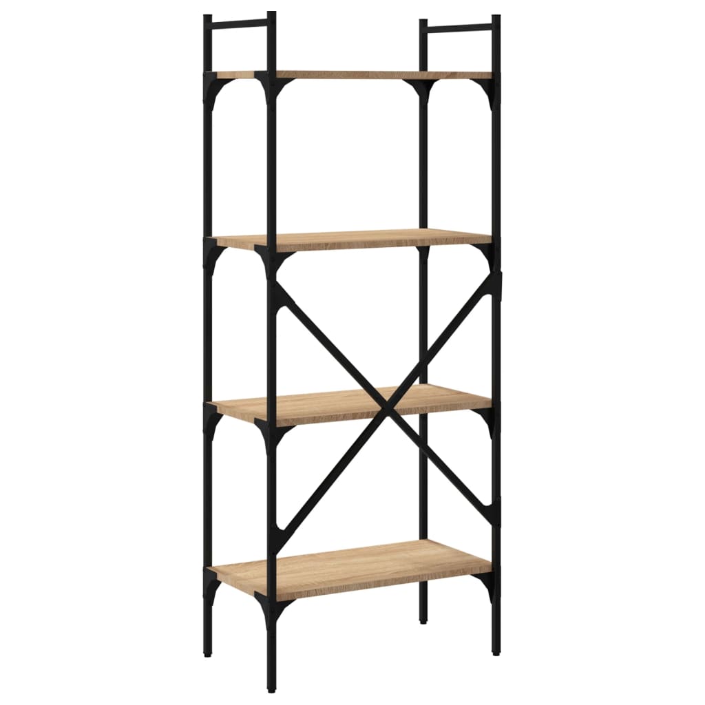 Knihovna Se 4 Policemi 56 X 31,5 X 138,5 Cm Kompozit