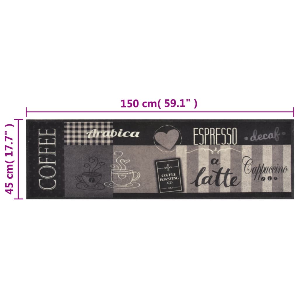 Kuchyňský Koberec Omyvatelný Káva Černý Samet Kávová