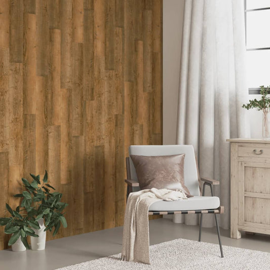 Nástěnné Panely Vzhled Dřeva Hnědé Pvc 4,12 M²