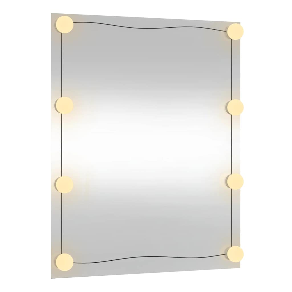 Nástěnné Zrcadlo S Led Osvětlením Sklo Obdélníkové