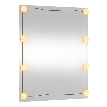Nástěnné Zrcadlo S Led Osvětlením Sklo Obdélníkové