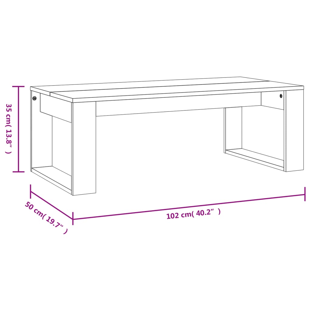 Konferenční Stolek Černý 102 X 35 X 50 Cm Kompozitní Dřevo