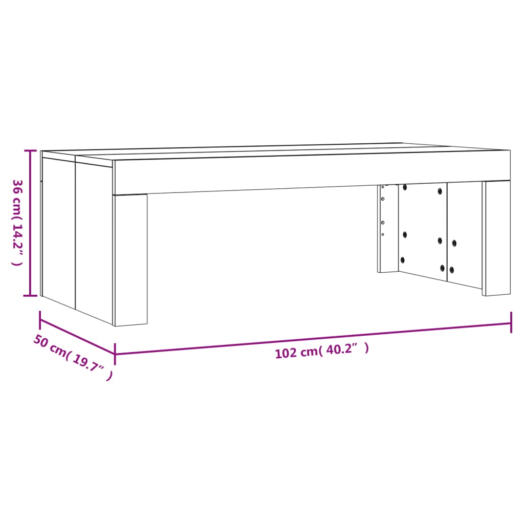Konferenční Stolek 102X50X36 Cm Kompozitní Dřevo