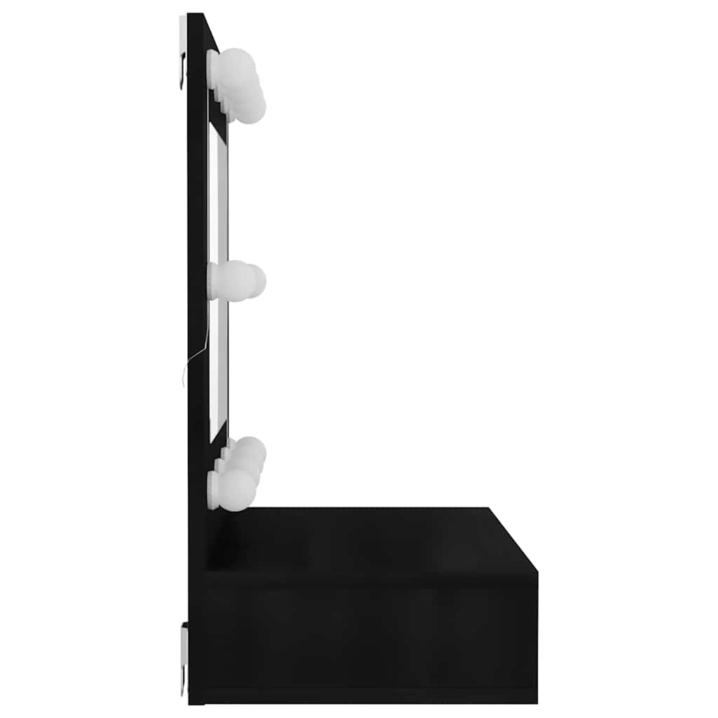 Zrcadlová Skříňka S Led Černá 60 X 31,5 X 62 Cm