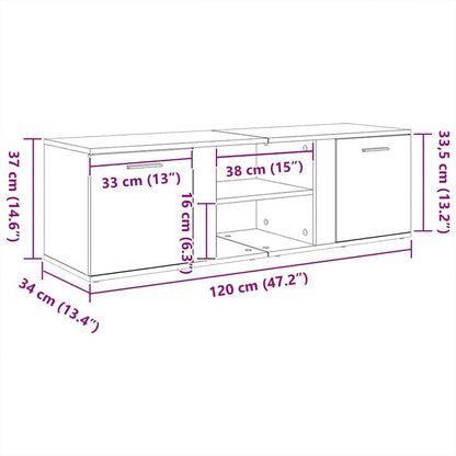 Tv Skříňka 120 X 34 X 37 Cm Kompozitní Dřevo
