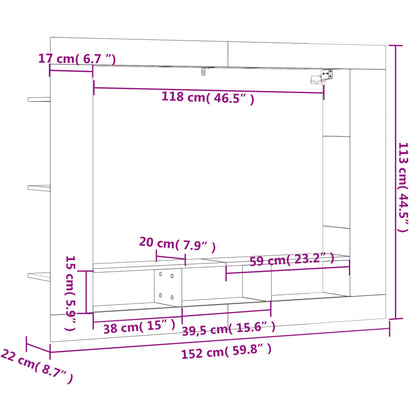 Tv Skříňka 152 X 22 X 113 Cm Kompozitní Dřevo