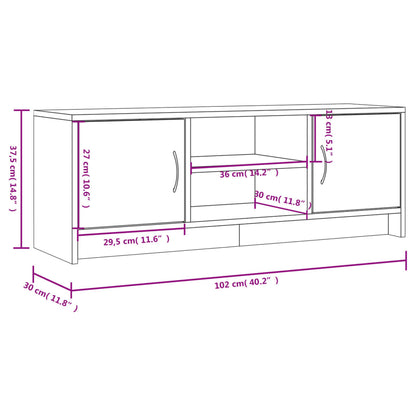 Tv Skříňka 102X30X37,5 Cm Kompozitní Dřevo