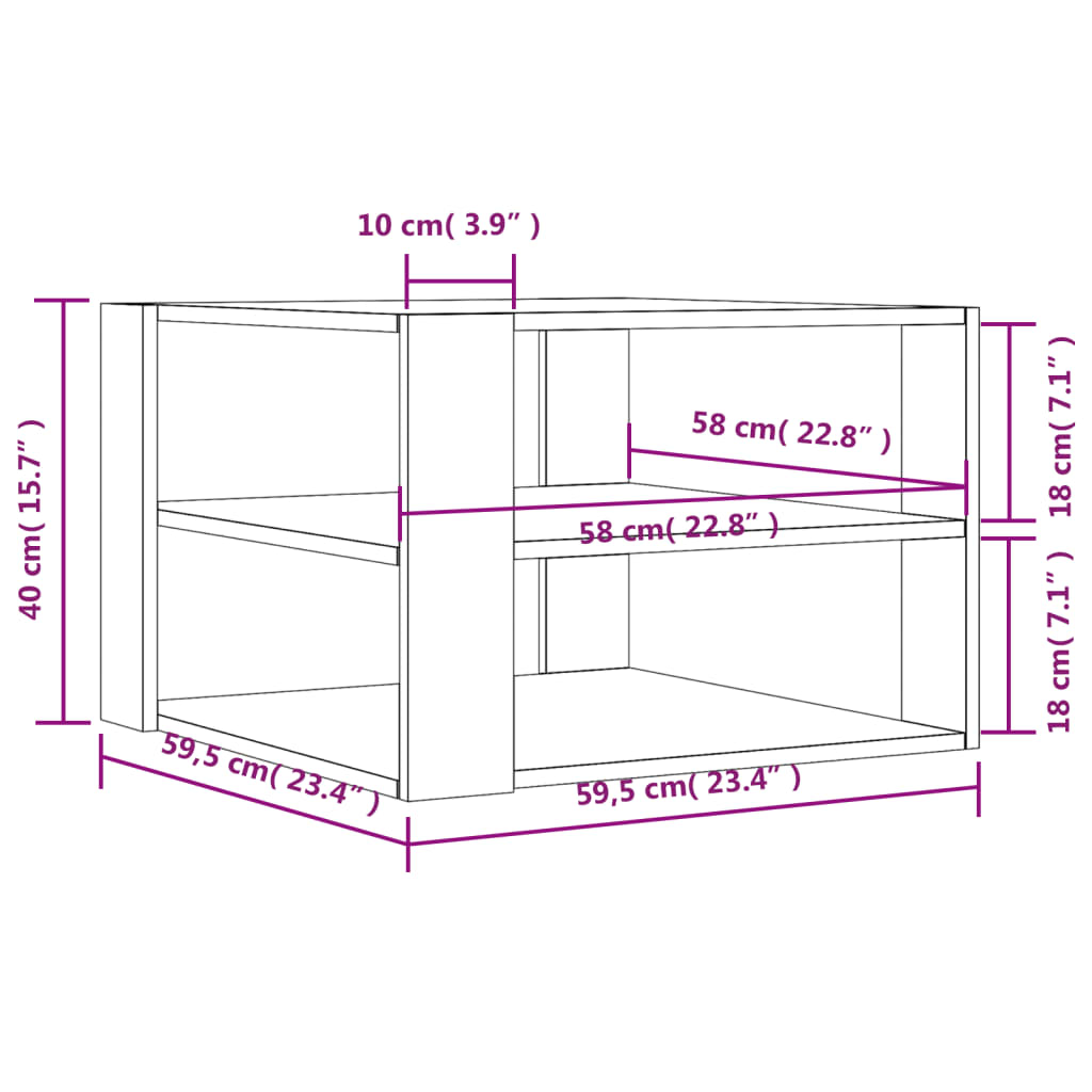 Konferenční Stolek Bílý 59,5 X 59,5 X 40 Cm Kompozitní Dřevo