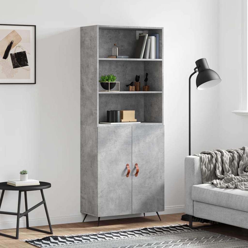 Skříň Betonově Šedá 69,5 X 32,5 X 180 Cm Kompozitní Dřevo