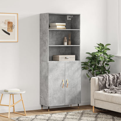 Skříň Betonově Šedá 69,5 X 32,5 X 180 Cm Kompozitní Dřevo