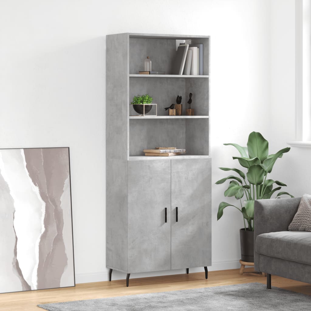 Skříň Betonově Šedá 69,5 X 32,5 X 180 Cm Kompozitní Dřevo