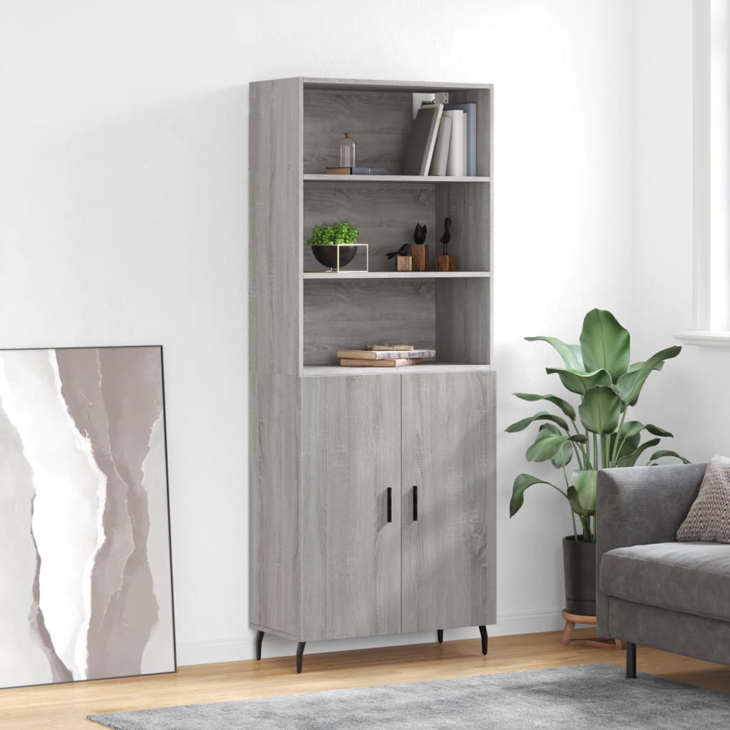 Skříň Betonově Šedá 69,5 X 32,5 X 180 Cm Kompozitní Dřevo