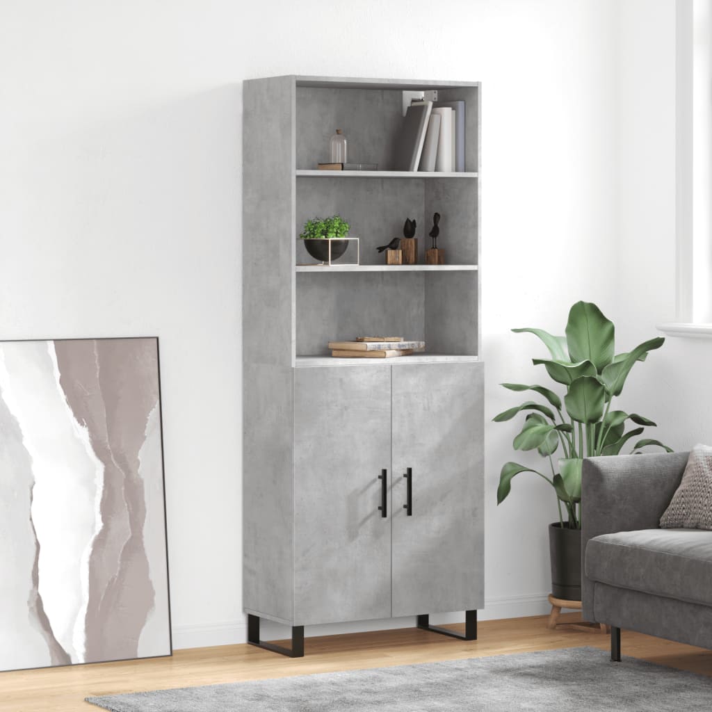 Skříň Betonově Šedá 69,5 X 32,5 X 180 Cm Kompozitní Dřevo