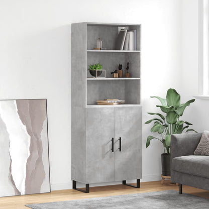 Skříň Betonově Šedá 69,5 X 32,5 X 180 Cm Kompozitní Dřevo