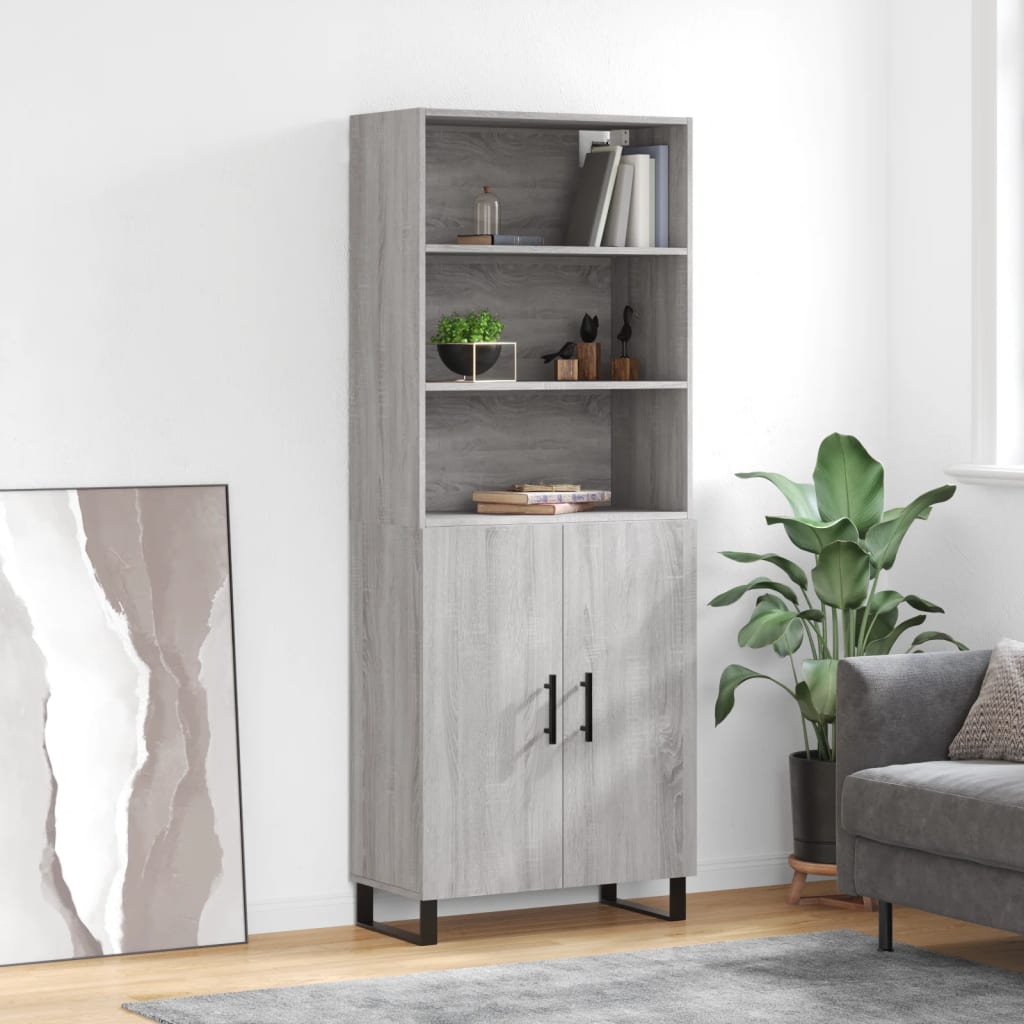 Skříň Betonově Šedá 69,5 X 32,5 X 180 Cm Kompozitní Dřevo