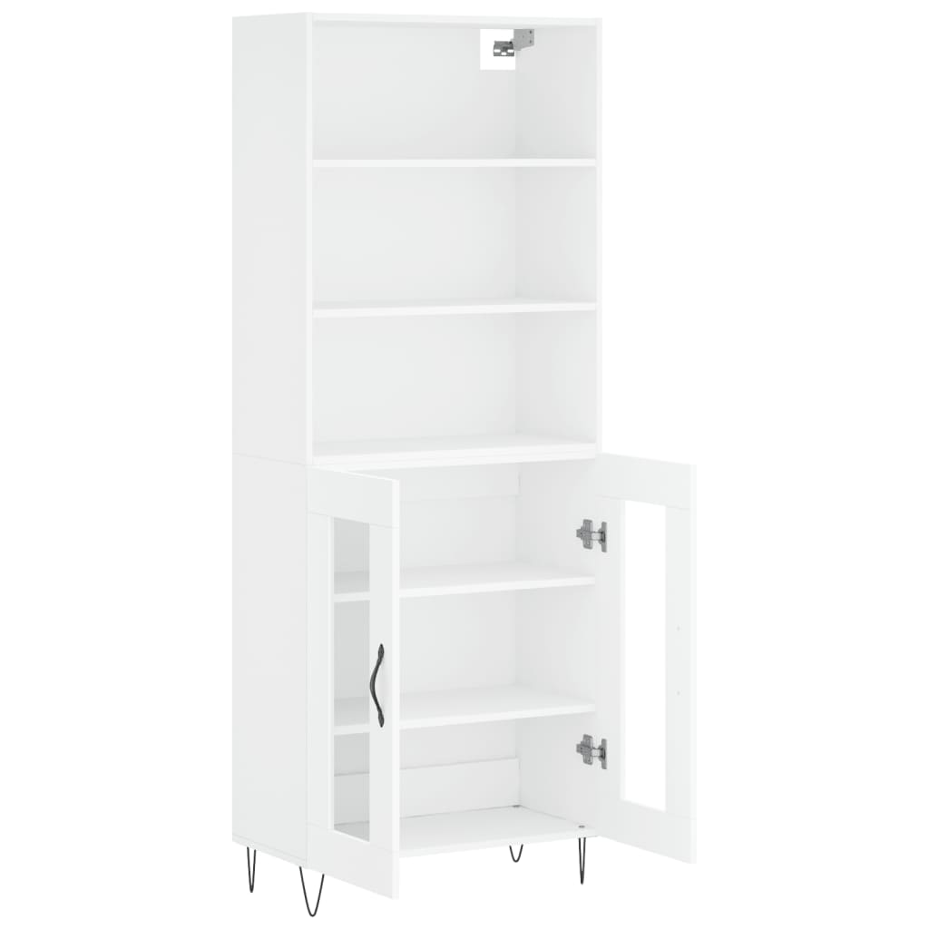 Skříň Highboard Bílá 69,5 X 34 X 180 Cm Kompozitní Dřevo