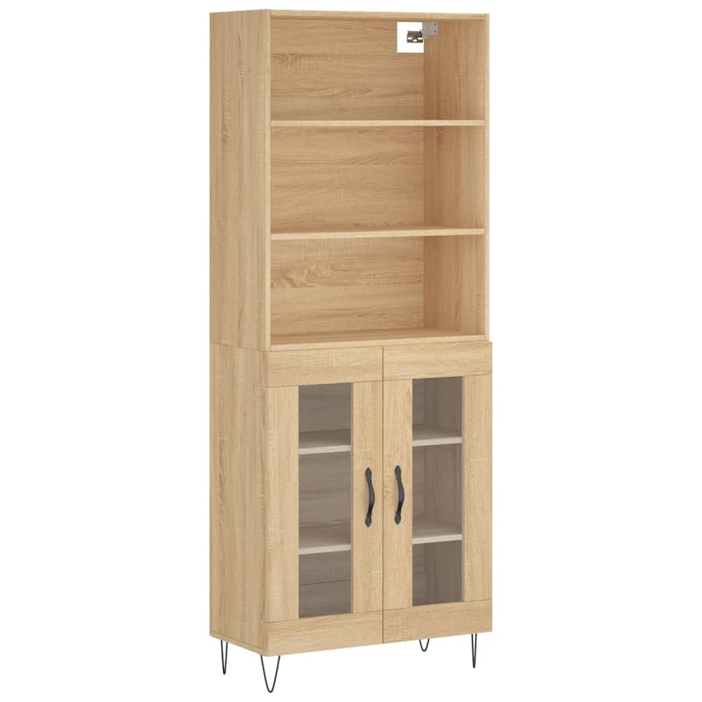 Skříň Highboard Dub Sonoma 69,5 X 34 X 180 Cm Kompozitní Dřevo