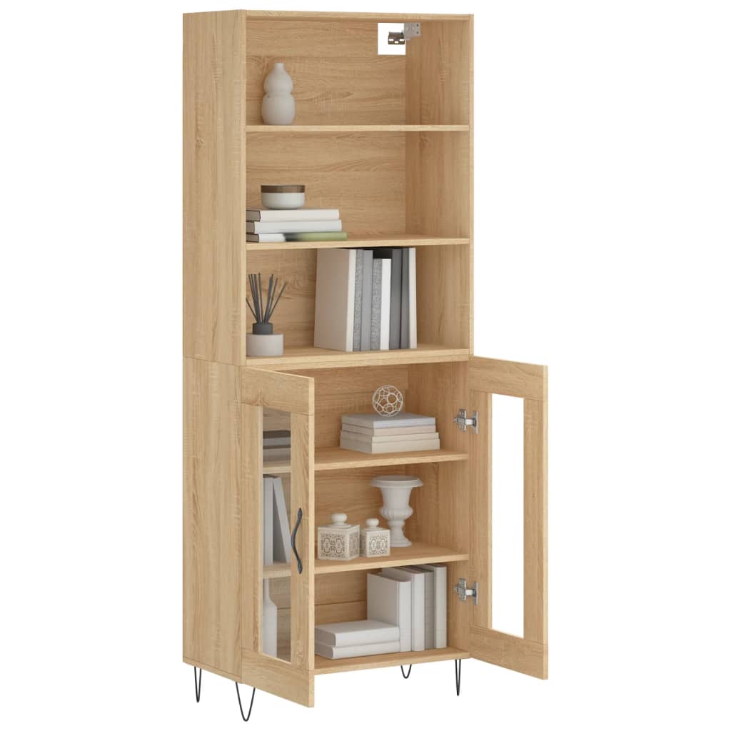 Skříň Highboard Dub Sonoma 69,5 X 34 X 180 Cm Kompozitní Dřevo