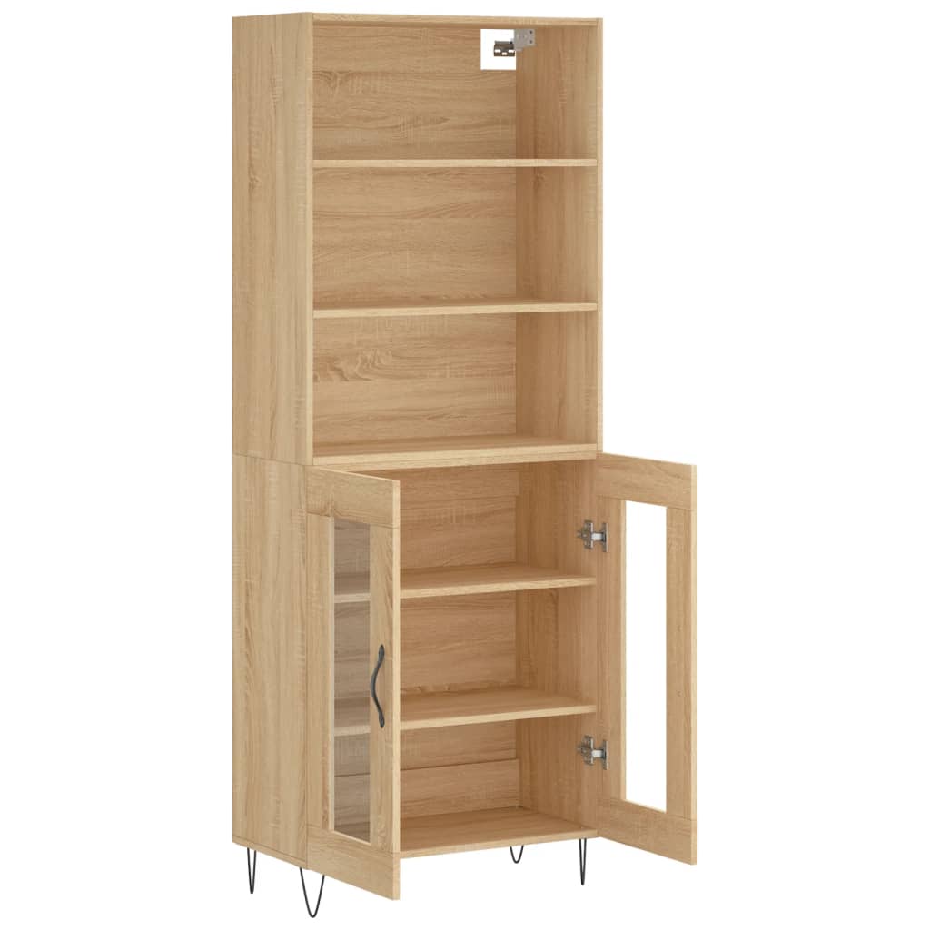 Skříň Highboard Dub Sonoma 69,5 X 34 X 180 Cm Kompozitní Dřevo