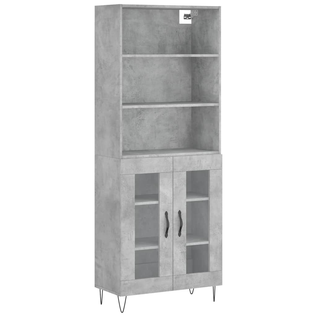 Skříň Highboard Betonově Šedá 69,5X34X180 Cm Kompozitní Dřevo