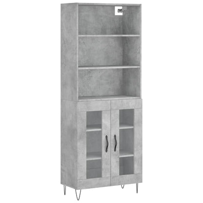 Skříň Highboard Betonově Šedá 69,5X34X180 Cm Kompozitní Dřevo