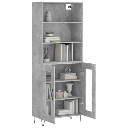 Skříň Highboard Betonově Šedá 69,5X34X180 Cm Kompozitní Dřevo