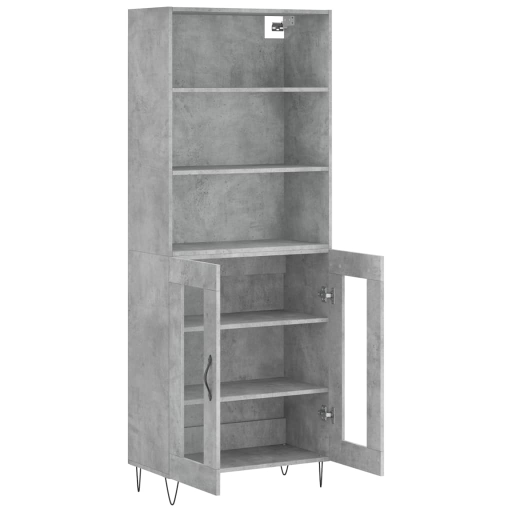 Skříň Highboard Betonově Šedá 69,5X34X180 Cm Kompozitní Dřevo
