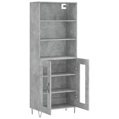 Skříň Highboard Betonově Šedá 69,5X34X180 Cm Kompozitní Dřevo