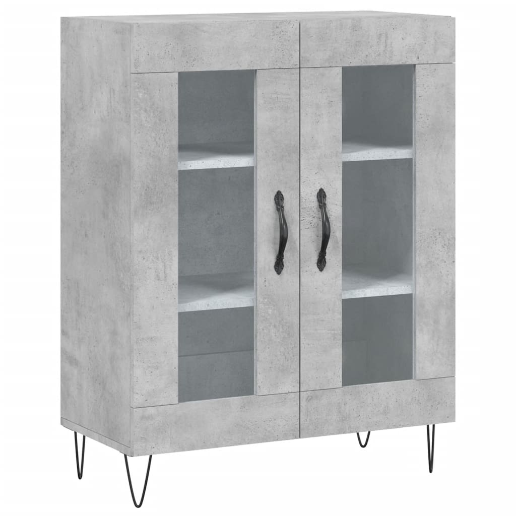 Skříň Highboard Betonově Šedá 69,5X34X180 Cm Kompozitní Dřevo