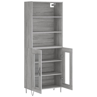 Skříň Highboard Šedá Sonoma 69,5 X 34 X 180 Cm Kompozitní Dřevo