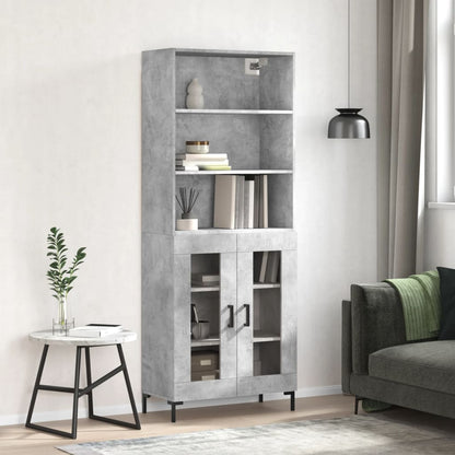 Skříň Betonově Šedá 69,5 X 32,5 X 180 Cm Kompozitní Dřevo