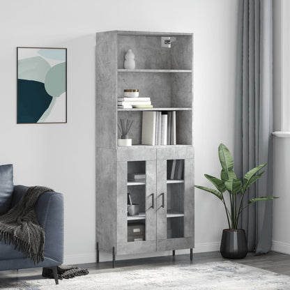 Skříň Betonově Šedá 69,5 X 32,5 X 180 Cm Kompozitní Dřevo