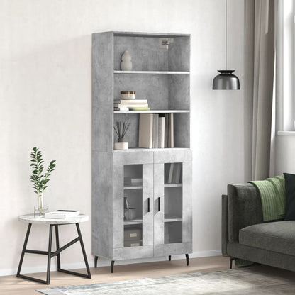 Skříň Betonově Šedá 69,5 X 32,5 X 180 Cm Kompozitní Dřevo