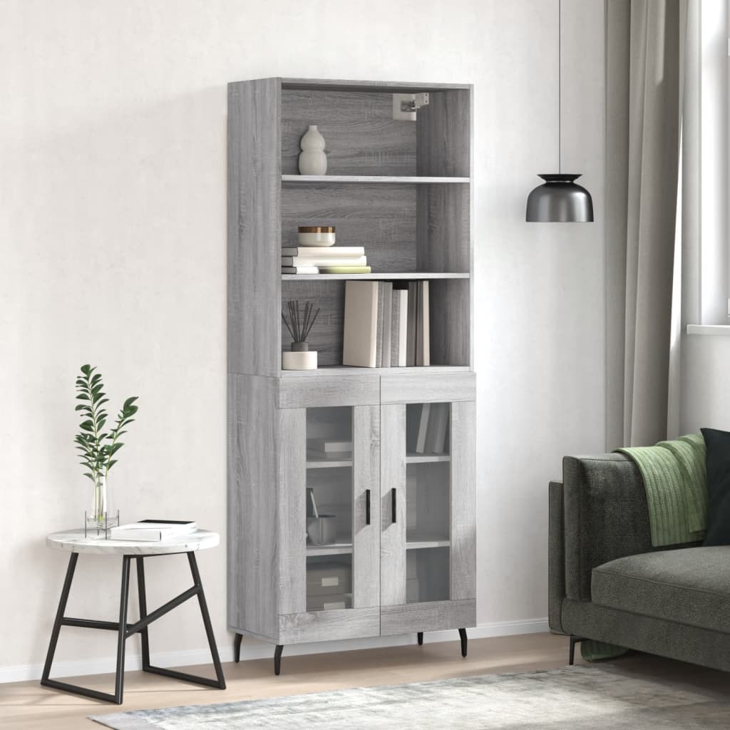 Skříň Betonově Šedá 69,5 X 32,5 X 180 Cm Kompozitní Dřevo
