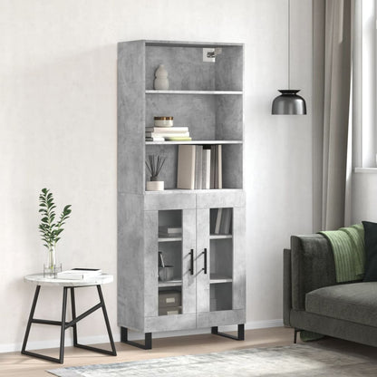 Skříň Betonově Šedá 69,5 X 32,5 X 180 Cm Kompozitní Dřevo