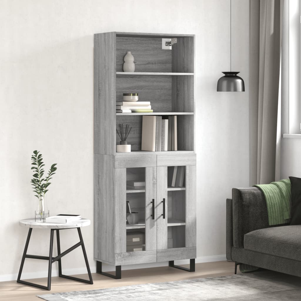 Skříň Betonově Šedá 69,5 X 32,5 X 180 Cm Kompozitní Dřevo
