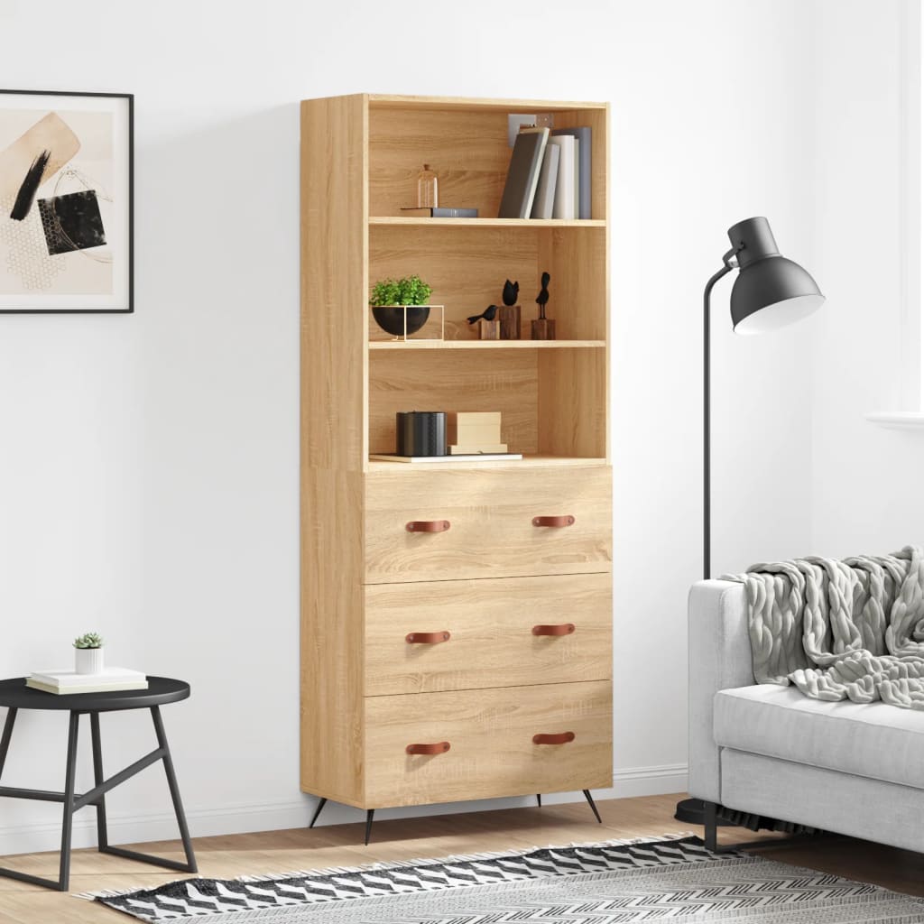 Skříň Betonově Šedá 69,5 X 32,5 X 180 Cm Kompozitní Dřevo