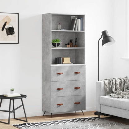 Skříň Betonově Šedá 69,5 X 32,5 X 180 Cm Kompozitní Dřevo