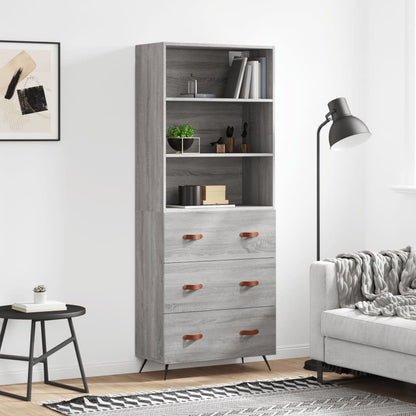 Skříň Betonově Šedá 69,5 X 32,5 X 180 Cm Kompozitní Dřevo