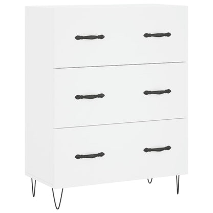 Skříň Highboard Bílá 69,5 X 34 X 180 Cm Kompozitní Dřevo
