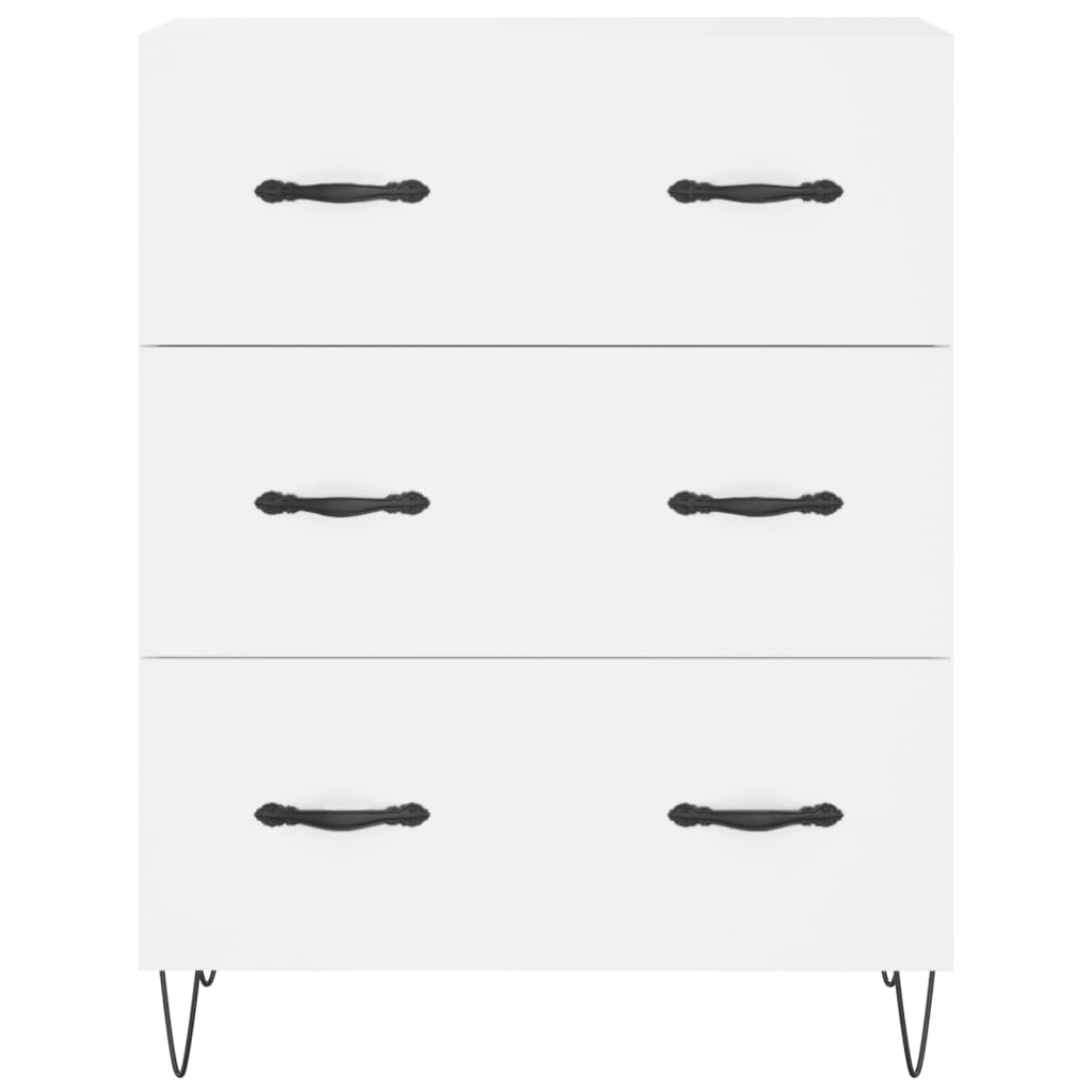 Skříň Highboard Bílá 69,5 X 34 X 180 Cm Kompozitní Dřevo