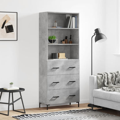Skříň Betonově Šedá 69,5 X 32,5 X 180 Cm Kompozitní Dřevo