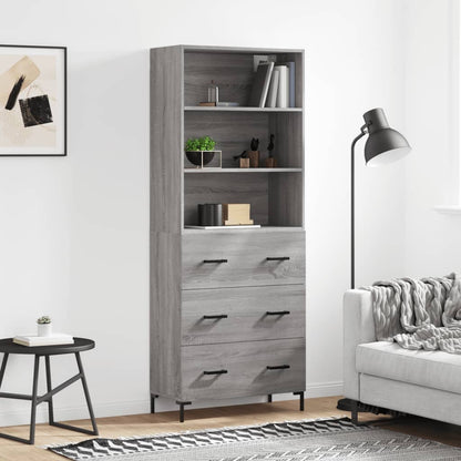 Skříň Betonově Šedá 69,5 X 32,5 X 180 Cm Kompozitní Dřevo
